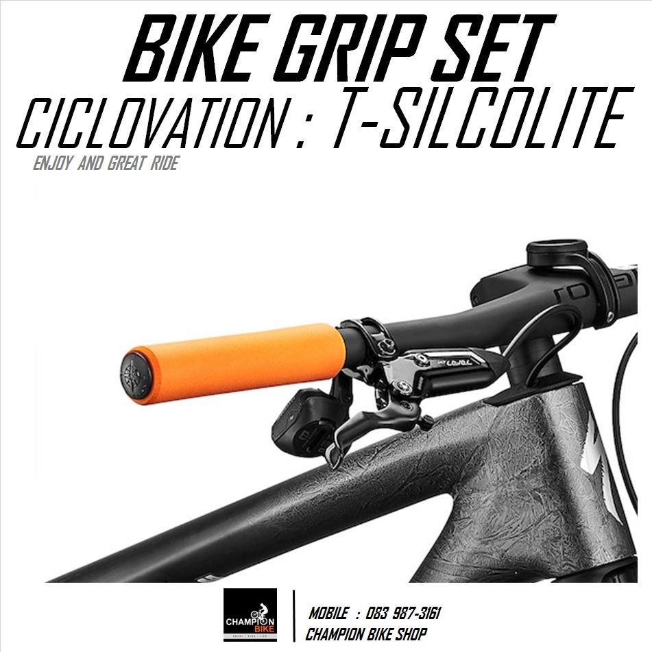 ปลอกแฮนด์ซิลิโคน เกรดคุณภาพ CICLOVATION : TRAIL SILCOLITE BIKE GRIP สีส้ม