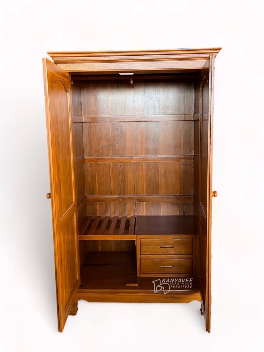 ตู้เสื้อผ้าไม้สักขาสิงห์