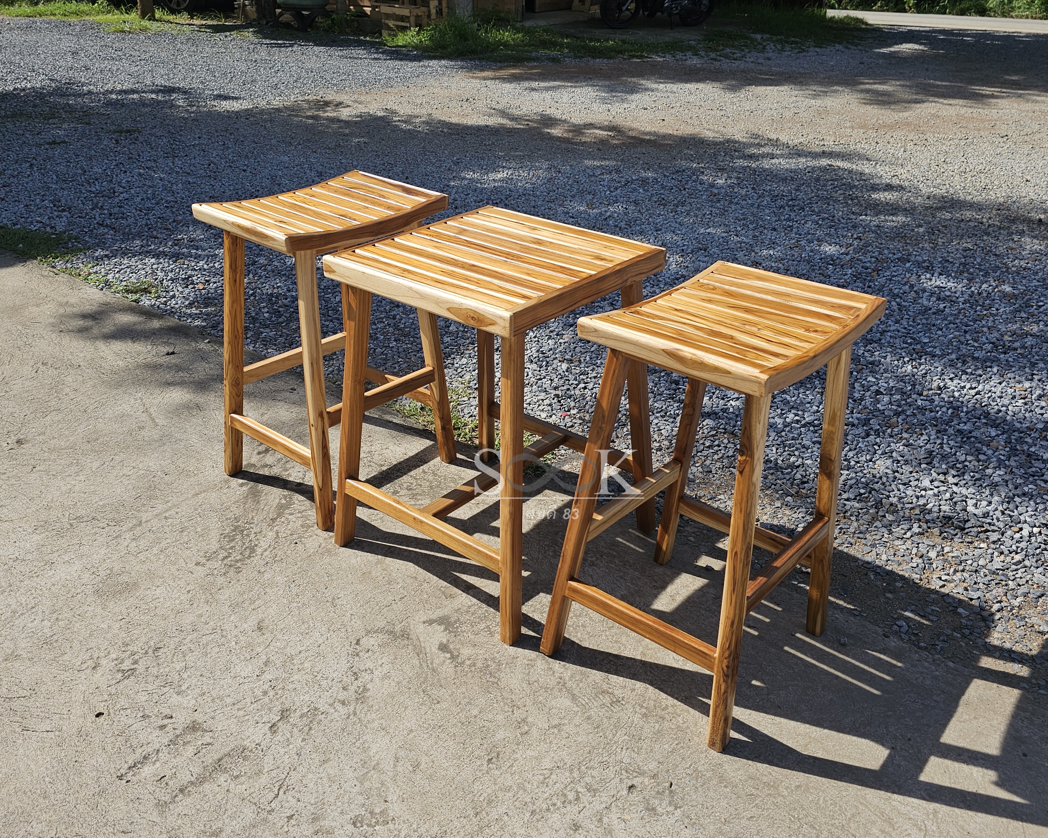 ชุดโต๊ะกาแฟมินิมอลซี่ระแนง