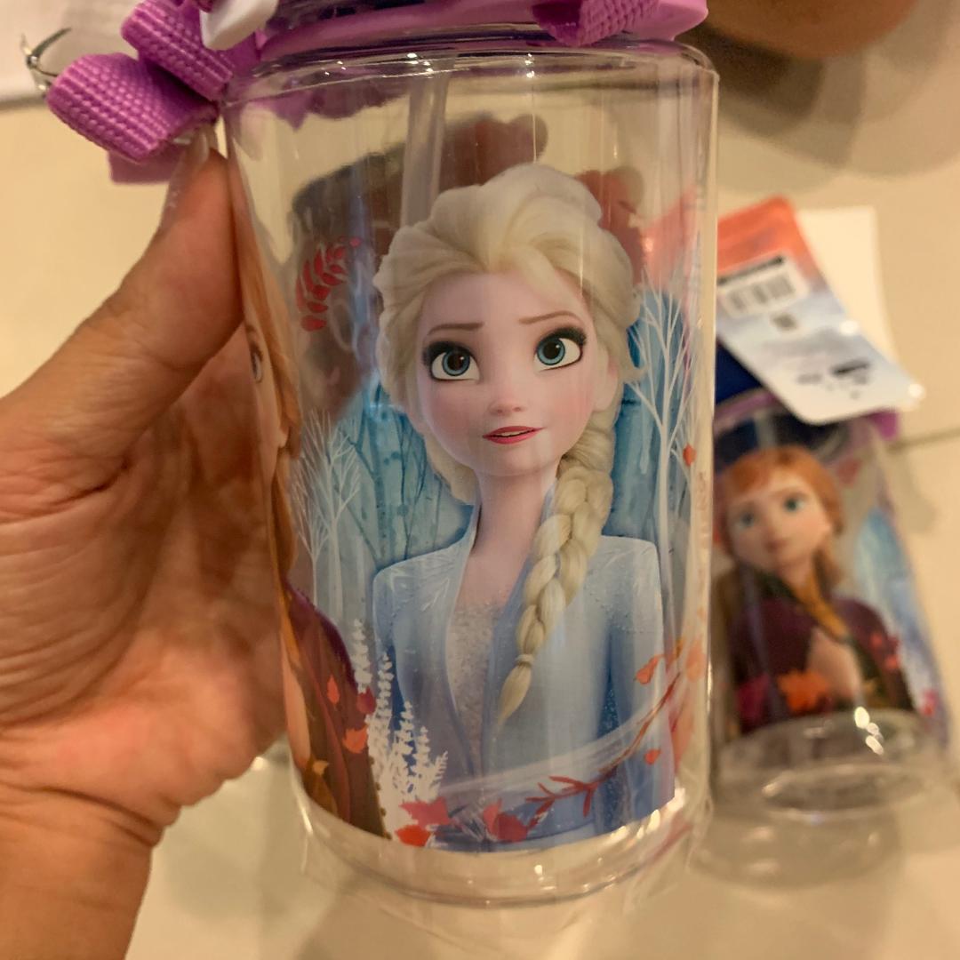 กระติกน้ำ หลอดดูด มีสาย เล็ก 350มล. Frozen