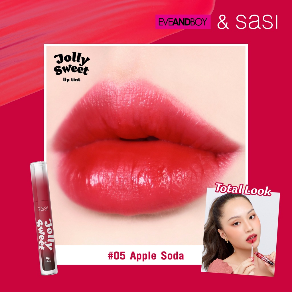Sasi Jolly Sweet Lip Tint #05 Apple Soda ศศิ ลิปทินท์เนื้อเจลลี่ จอลลี่ สวีท ลิป ทินท์ ลิปศศิ ไม่ติดแมส สี 05 Apple Soda