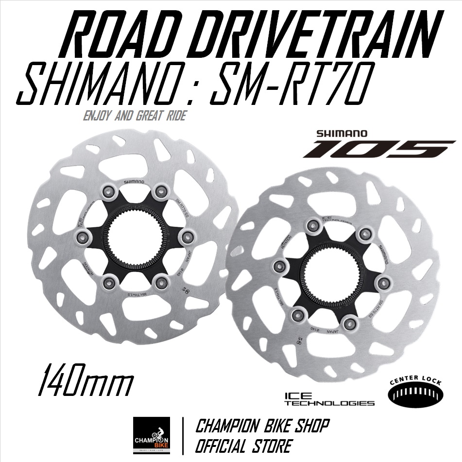 ใบดิส105 140mm. SHIMANO 105 R7100 SM-RT70 CENTERLOCK ROAD DISC BRAKE ROTOR 140mm. (2ใบ)