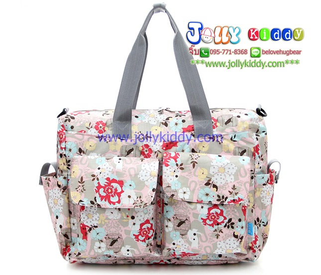 TP12055 กระเป๋าเก็บขวดนม สัมภาระคุณแม่สีลายดอกไม้