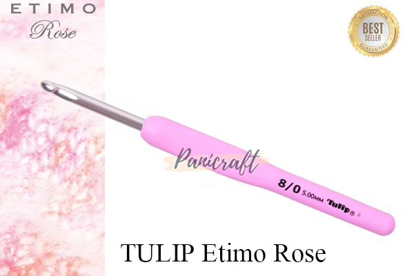 เข็มโครเชต์Tulip Etimo Roseด้ามสีชมพูด้ามทำจากยางนุ่มมือสีหวานเนื้อเข็มทำจากอลูมิเนียมสินค้าขายดี