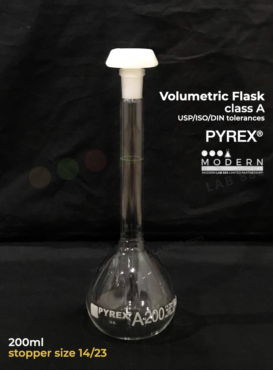 ขวดวัดปริมาตร / Volumetric Flasks, Class A (Batch Certificate), PYREX