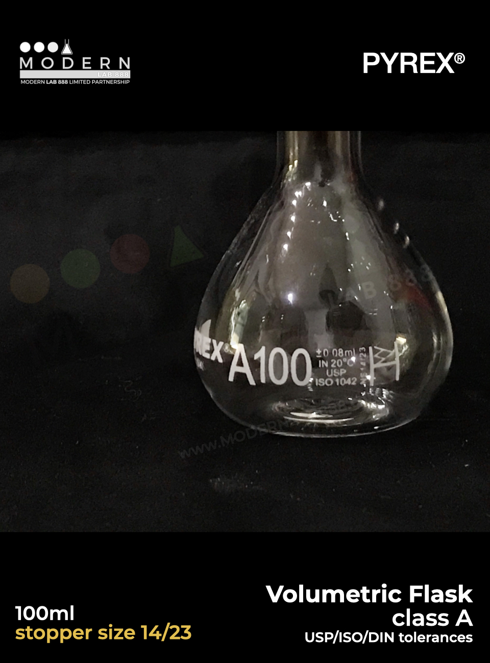 ขวดวัดปริมาตร / Volumetric Flasks, Class A (Batch Certificate), PYREX