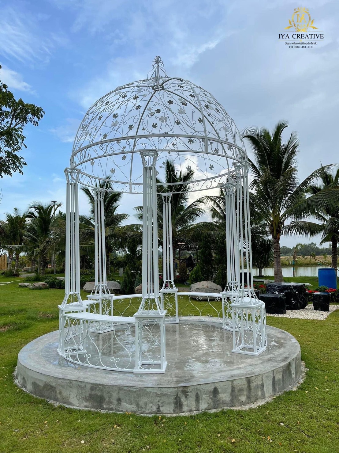 กาเซโบจัดสวน พร้อมม้านั่ง