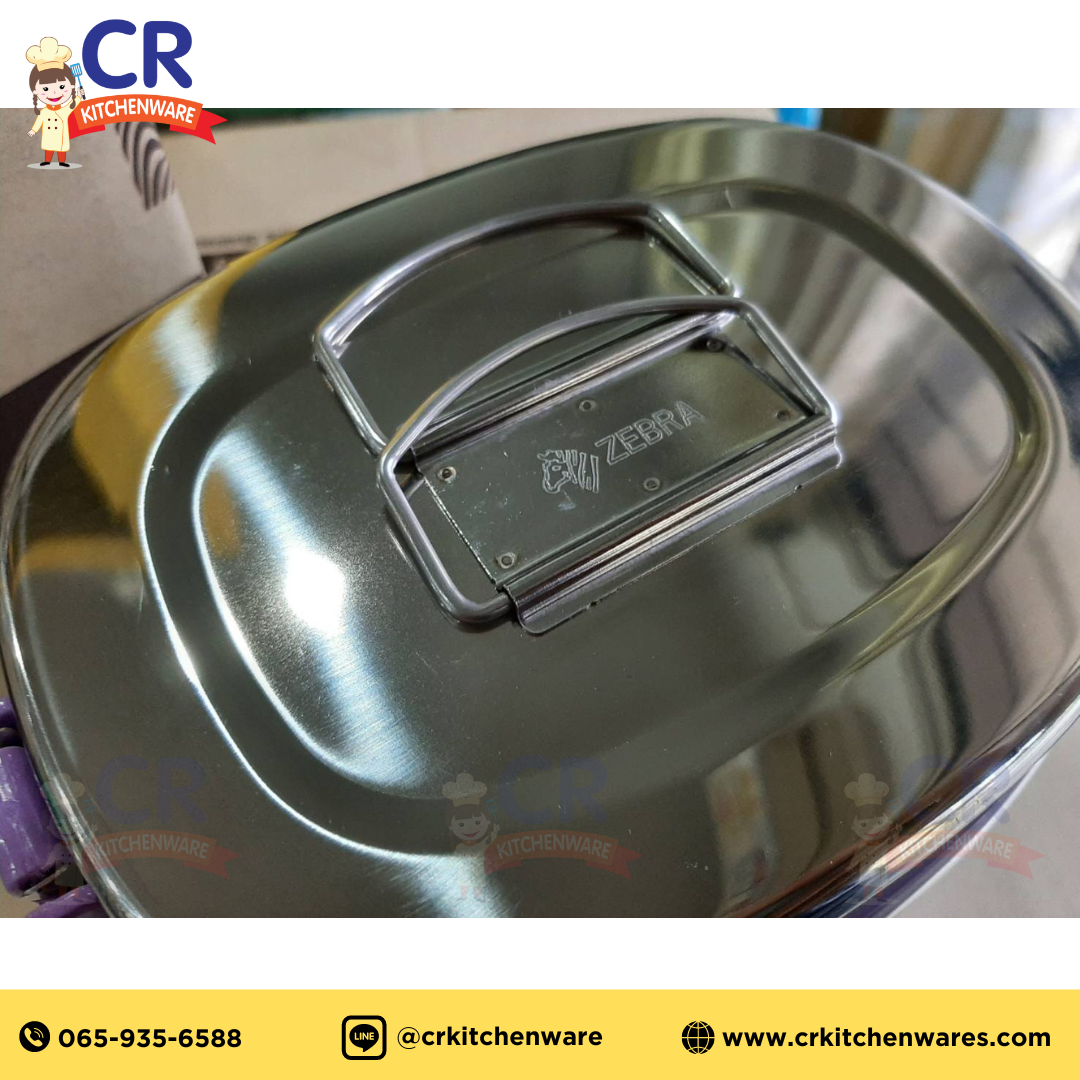 Zebra กล่องข้าว ปิ่นโต SMART LOCK II ทรงรี 16 ซม. 2 ชั้น ตราหัวม้าลาย