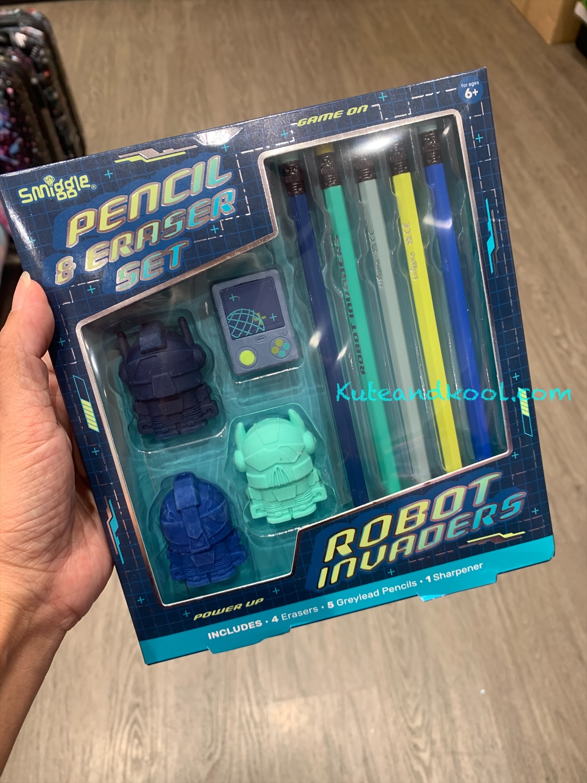 เซ็ตดินสอ ยางลบ Smiggle pencil and eraser set - game