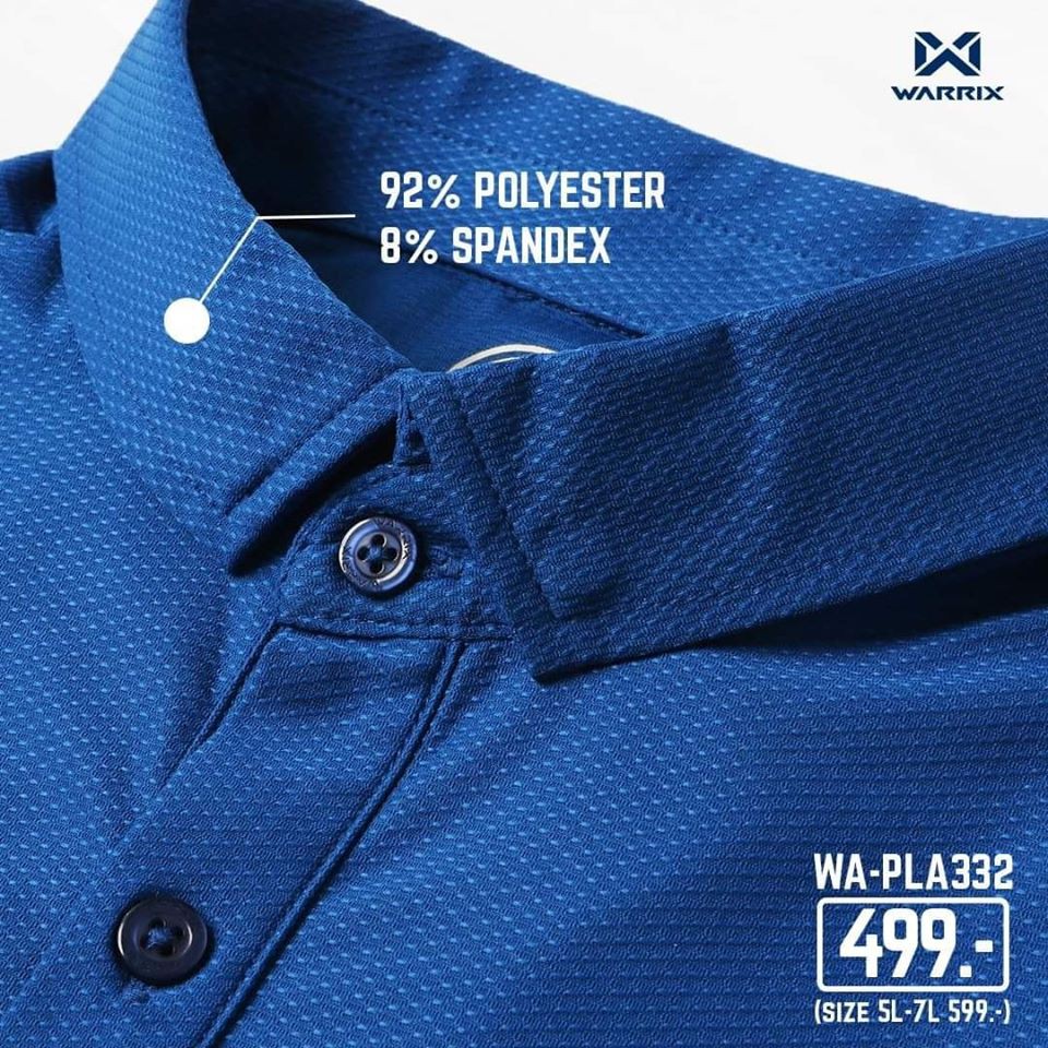 WARRIX เสื้อสปอร์ตโปโลวาริกซ์ รุ่น PLA332 (WA-214PLACL32) เสื้อวอริกซ์สีล้วน FLEX 3D สีแดง ขาว น้ำเงิน