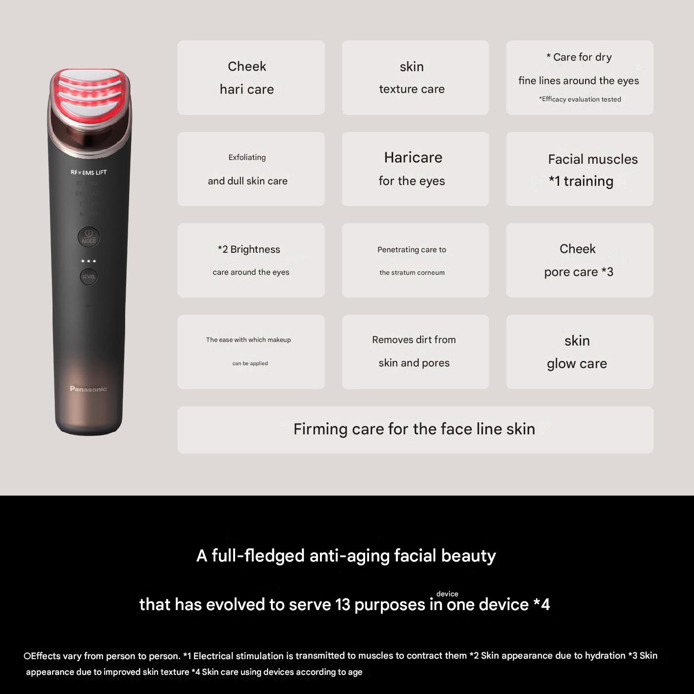 Panasonic Vitalift RF EX เครื่องนวดหน้าผลักสกินแคร์+ยกกระชับ+CLEAN รุ่นท็อป EH-SR86-T (สีน้ำตาล) รับประกัน 1 ปี ฟรี! Smooth Lift Gel 1 หลอด, ไร้สายและใช้กับไฟฟ้าได้ทั่วโลก