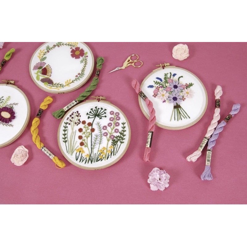 DMC embroidery kit ชุดงานปักพร้อมสะดึงขนาด 6 นิ้ว