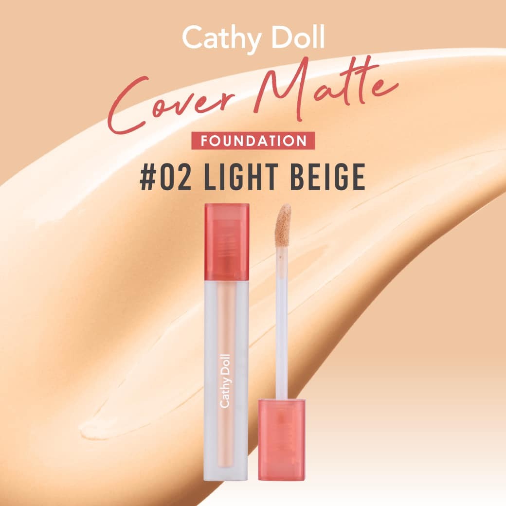 Cathy Doll Cover Matte Concealer 2.4G #02 LIGHT BEIGE คอนซีลเลอร์เคที่ดอลล์ คัฟเวอร์แมทท์คอนซีลเลอร์ 2.4G สี 02 LIGHT BEIGE