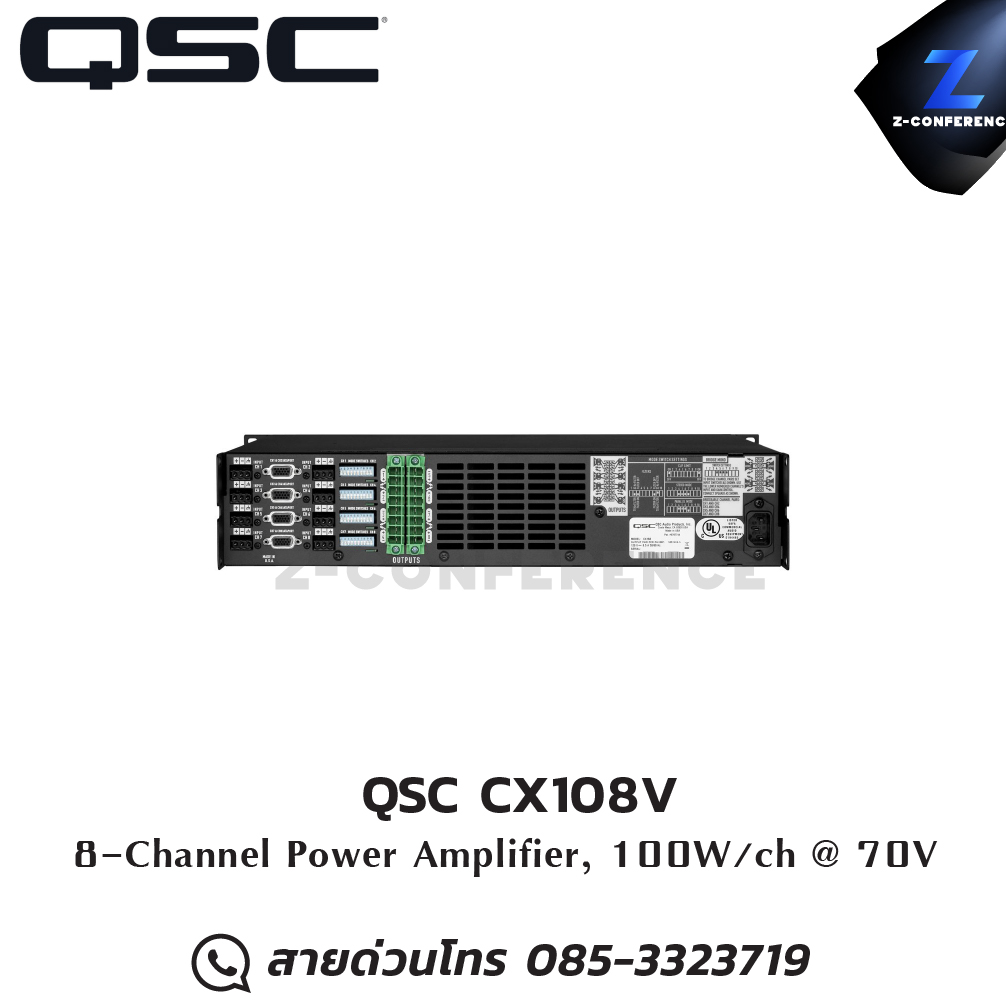 QSC CX108V 8Cn. Power Amplifier 100W/Ch. แอมป์ , amplifier, power amp, power amplifier