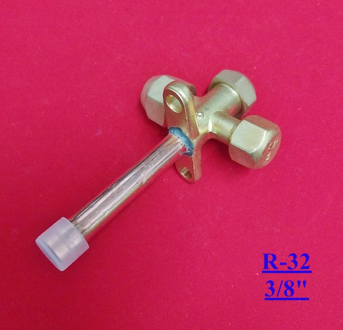 เซอร์วิสวาล์ว R-32,R-410 ตรง 180 ํ ขนาด 3/8"-3 หุน