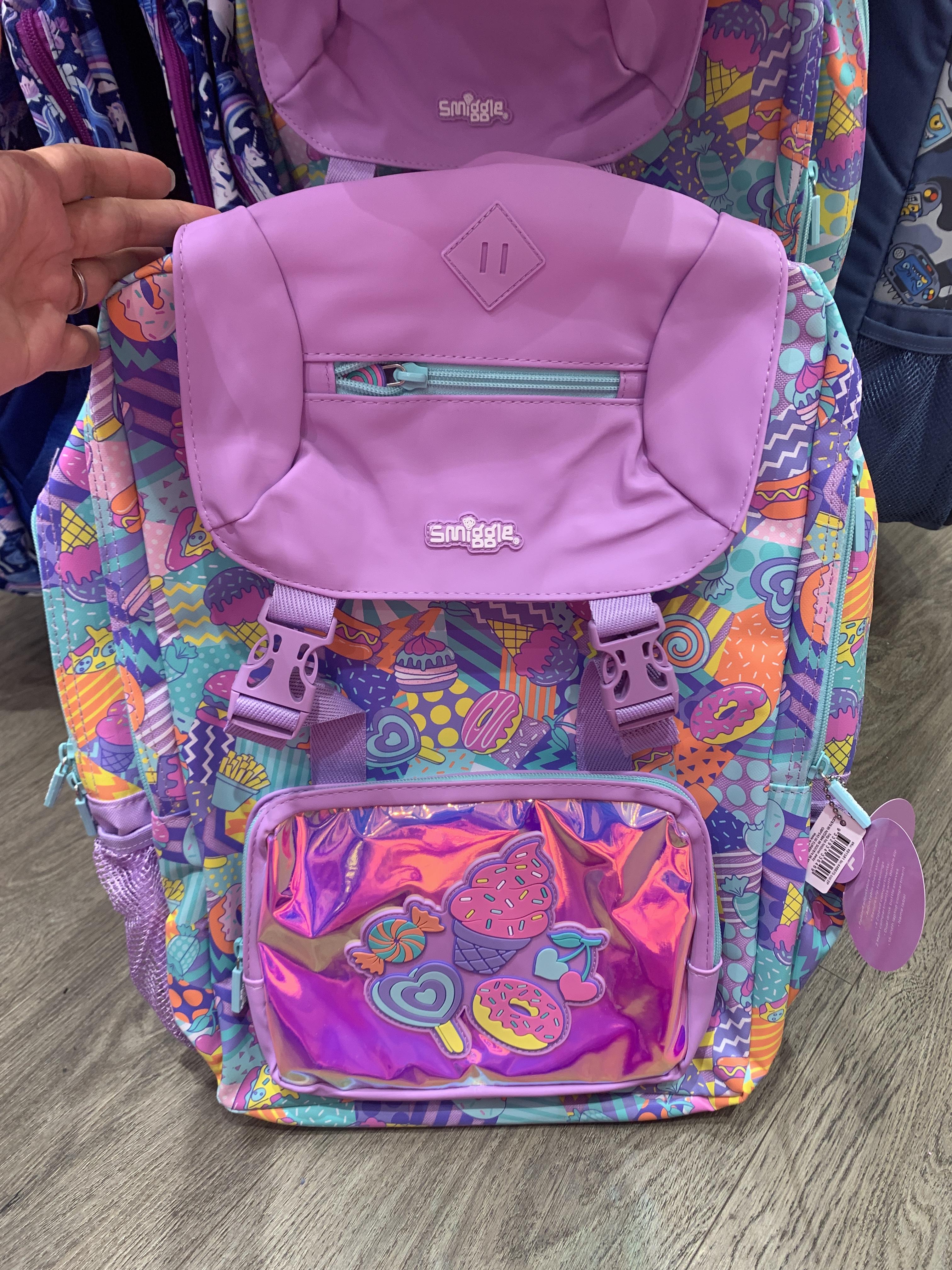 กระเป๋าสะพาย เป้ Smiggle Backpack Foldover -Away- ม่วง