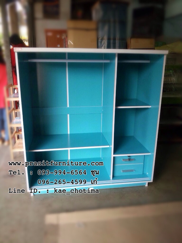 ตู้เสื้อผ้าเด็กบานเลื่อน ขนาด 120 ซม.