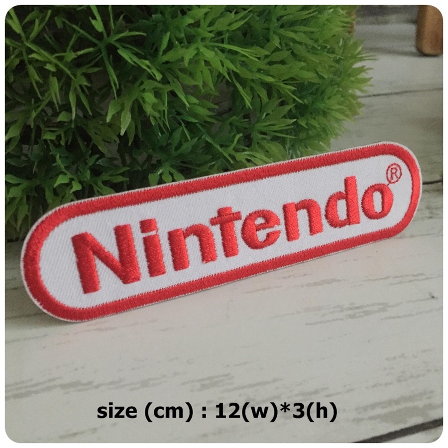 โลโก้ nintendo ตัวรีดติดเสื้อ อาร์มรีด อาร์มปัก ตกแต่งเสื้อผ้า หมวก กระเป๋า แจ๊คเก็ตยีนส์ Hipster Embroidered Iron on Patch