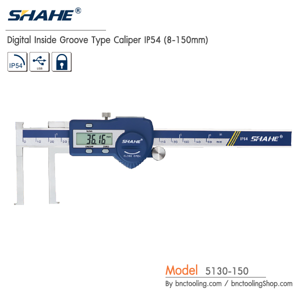 SHAHE,Digital Inside Groove Type Caliper IP54 (8-150mm),5130-150