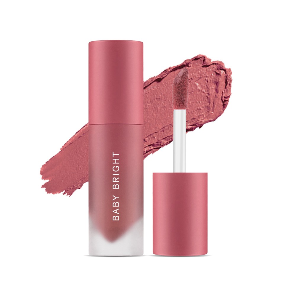 Baby Bright Lip & Cheek Velvet Cherry Blossom Sakura 2.4G. #07 TSUBAKI เบบี้ไบร์ท ลิปแอนด์ชีคเวลเวทเชอร์รี่บลอสซั่มซากุระ ลิปเนื้อครีมกำมะหยี่ 2.4g. สี 07 TSUBAKI