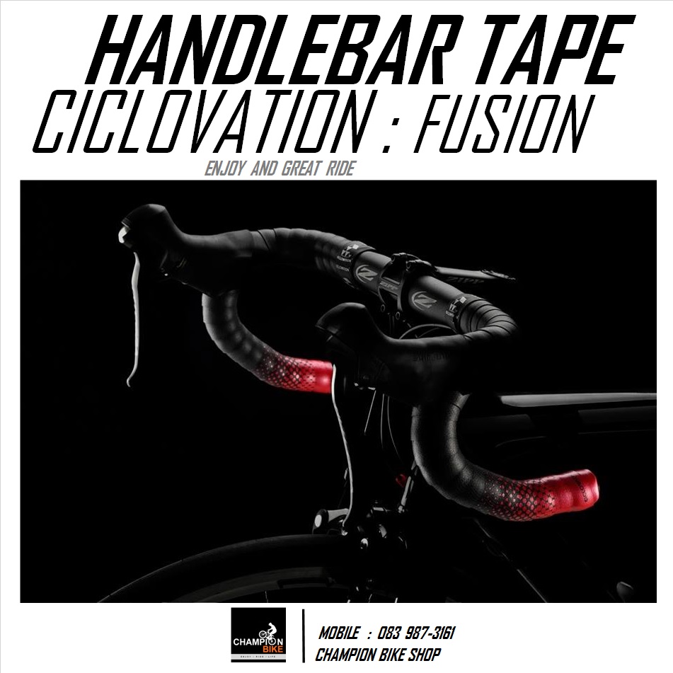 ผ้าพันแฮนด์เสือหมอบ CICLOVATION : FUSION SERIES HANDLEBAR TAPE สีดำด้าน-แดง