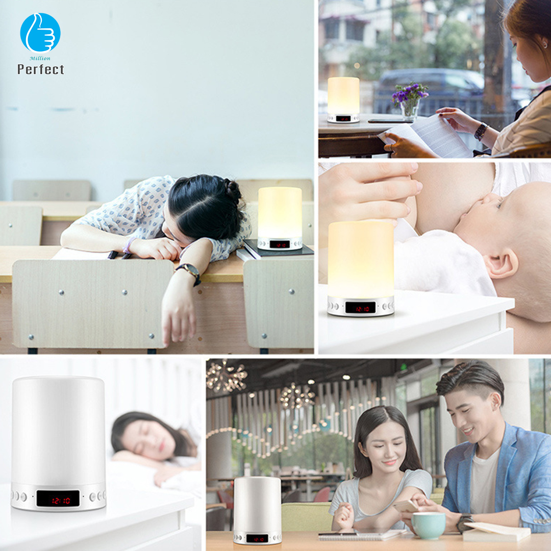 ลำโพงบลูทูธสมาร์ทนาฬิกาปลุก แบบพกพาไร้สายบลูทูธ ไฟกลางคืนโคมไฟตั้งโต๊ะ LED Pat Night Light รุ่น S66+