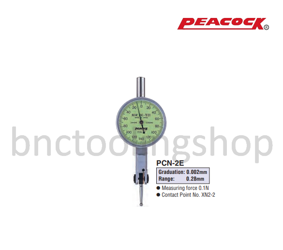 ไดอัลเทส ขนาด 0.28มิล ความละเอียด 0.002มิล,Super Low Measuring Force Test Indicators Range 0.28mm Graduation 0.002mm,Peacock,PCN-2E
