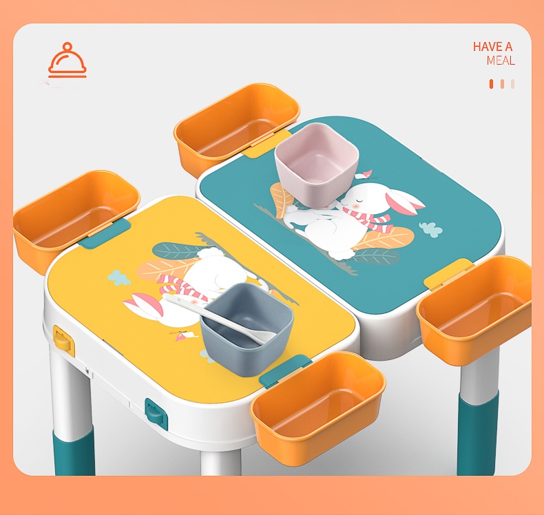 E10913 โต๊ะตัวต่อเลโก้ พับได้แบบพกพา พร้อมเก้าอี้