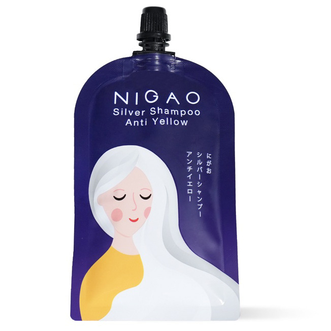 Nigao Silver Shampoo Anti Yellow 30 ml. นิกาโอะ ซิลเวอร์ แชมพู แอนตี้ เยลโล่ 30 มล. แชมพูสูตรพิเศษ Acid Violet สําหรับหักล้างไรเหลืองให้เป็นกลาง ปรับโทนสีหลังการฟอกผม