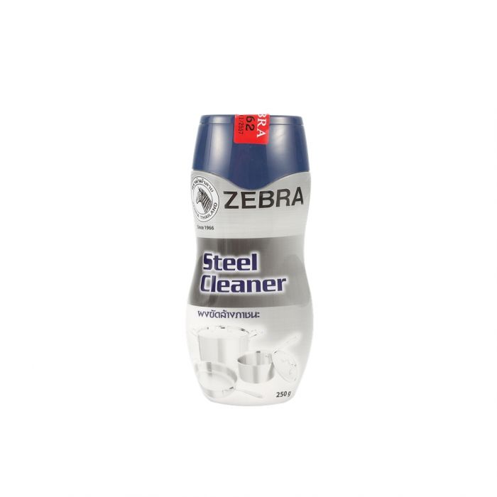 Zebra ผงขัดล้างภาชนะสแตนเลส (Steel Cleaner) ขนาด 270 กรัม