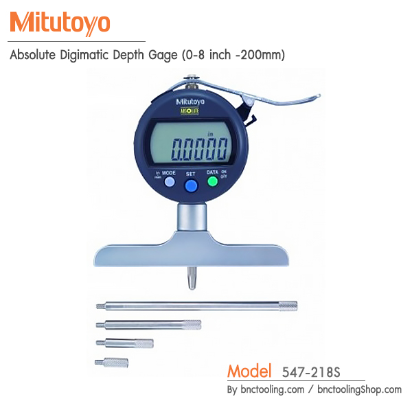 Mitutoyo,Absolute Digimatic Depth Gage (0-8 inch -200mm),547-218S