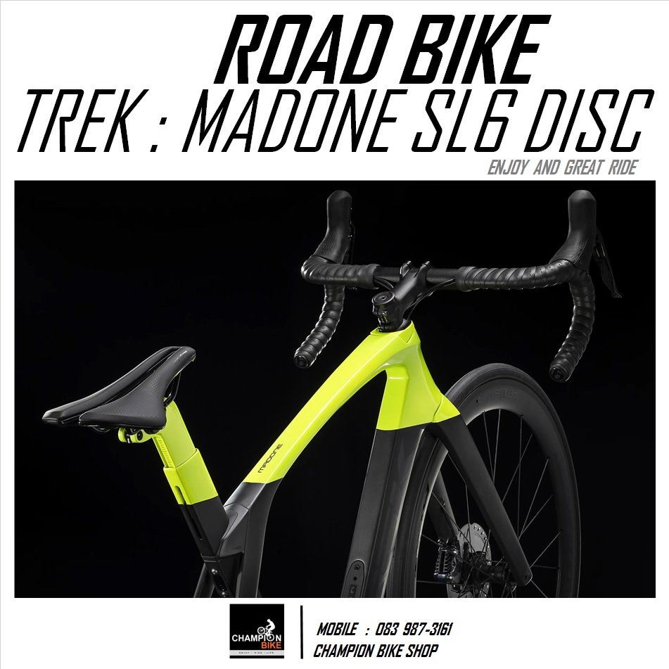 จักรยานเสือหมอบ TREK MADONE SL 6 DISC AERO ROAD BIKE - 2021 สีดำด้าน-เหลืองนีออน