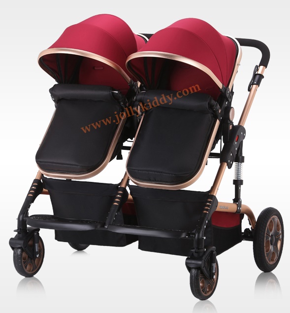รถเข็นเด็กแฝด ที่นั่งคู่ Premium Red Wine สีแดง CS10170