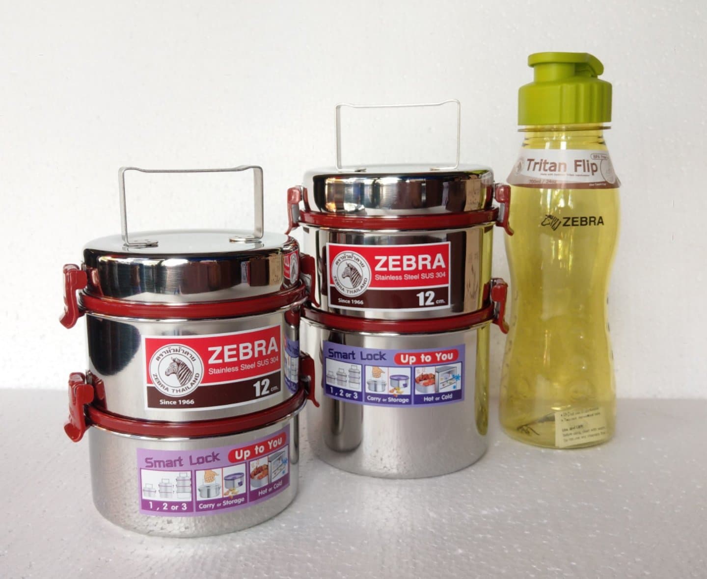 ปิ่นโต Smart Lock II 12x2 ชั้น 55 ปี ( มีให้เลือก 2 แบบ แบบชั้นลึก / แบบชั้นตื้น)