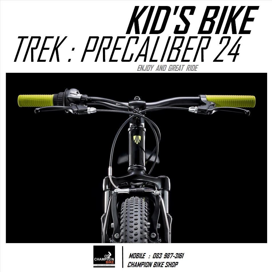 จักรยานเด็กวงล้อ 24 นิ้ว TREK : PRECALIBER 24 KID'S BIKE สีดำ-เขียวนีออนเฟดเขียวมินต์