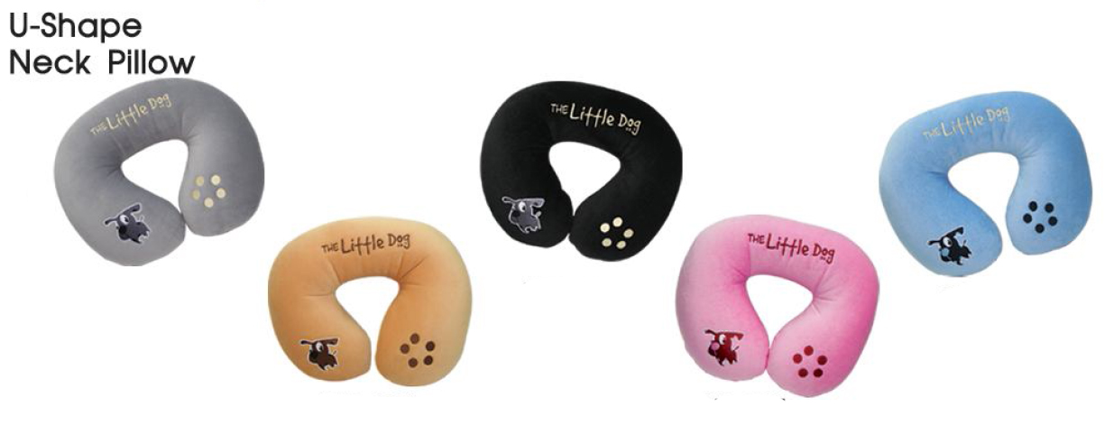 หมอนรองรอบคอตัว U Little Dog (ชมพู)