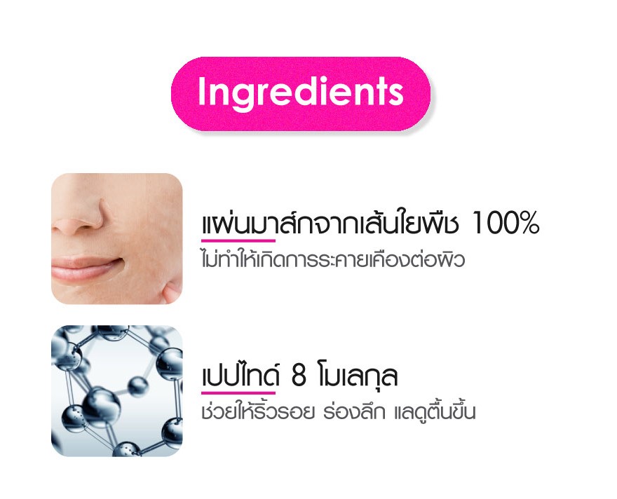 Cathy Doll Babe Face Mask Sheet 20G มาส์กแผ่นเซรั่ม เคที่ดอลล์ ไฮยาลูรอนเซรั่มมาส์กชีท 20G มาส์กชีทบำรุงผิวหน้าสูตรเซรั่มเปปไทด์ จำนวน 1 ชิ้น ขนาด 20 กรัม