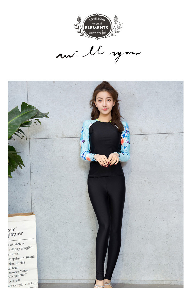 ชุดว่ายน้ำแบบสปอร์ต ชุดว่ายน้ำแขนยาวขายาว สีดำ ส่งฟรี ems