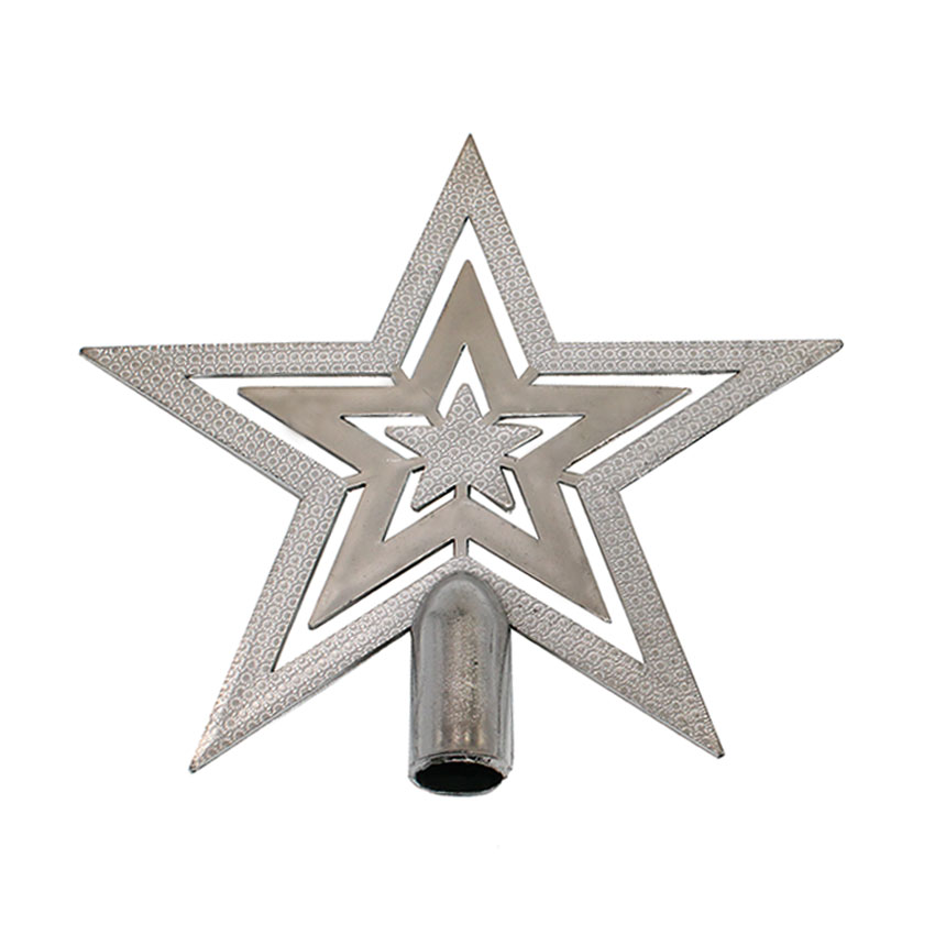 ดาวติดยอดต้นคริสต์มาสสีเงิน ดาวคริสต์มาส ดาวประดับตกแต่งต้นคริสต์มาส Silver Star Christmas (20 cm)