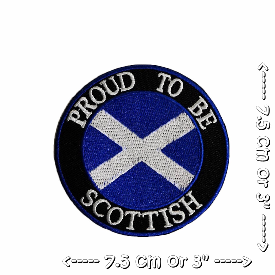 Clearance Proud to be Scottish ตัวรีดติดเสื้อ อาร์มรีด อาร์มปัก ตกแต่งเสื้อผ้า หมวก กระเป๋า แจ๊คเก็ตยีนส์ Embroidered Iron on Patch