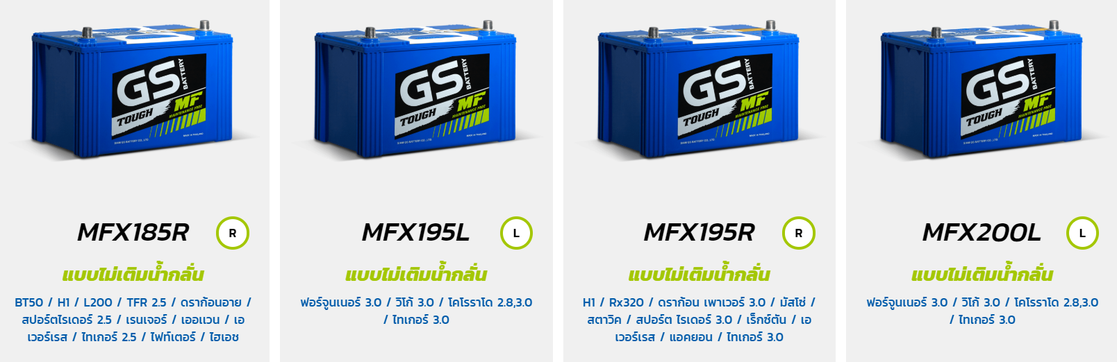 GS MF ไม่เติมน้ำกลั่น