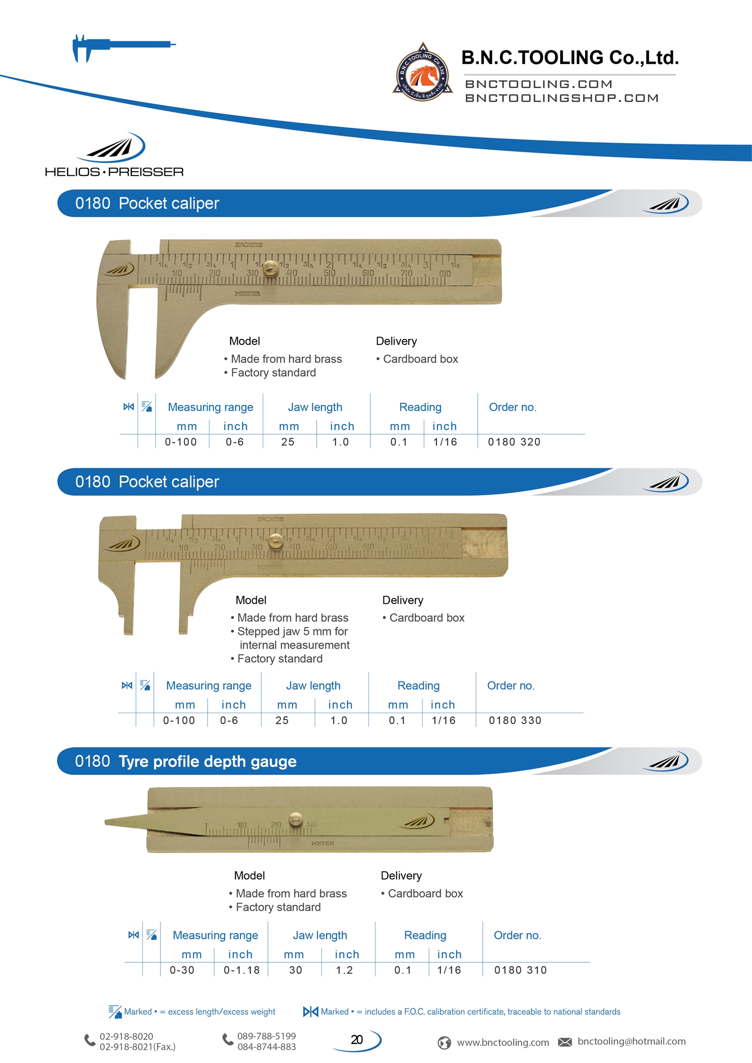 HELIOS-PREISSER ,Pocket caliper,0180