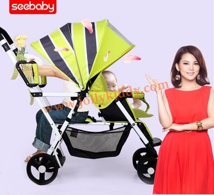 รถเข็นเด็ก พี่น้อง Seebaby T12 ที่นั่งสองตอน CS10171
