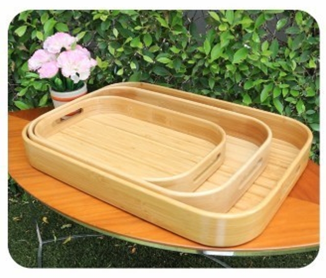 ถาดไม้ของตั้ง มีหูจับ