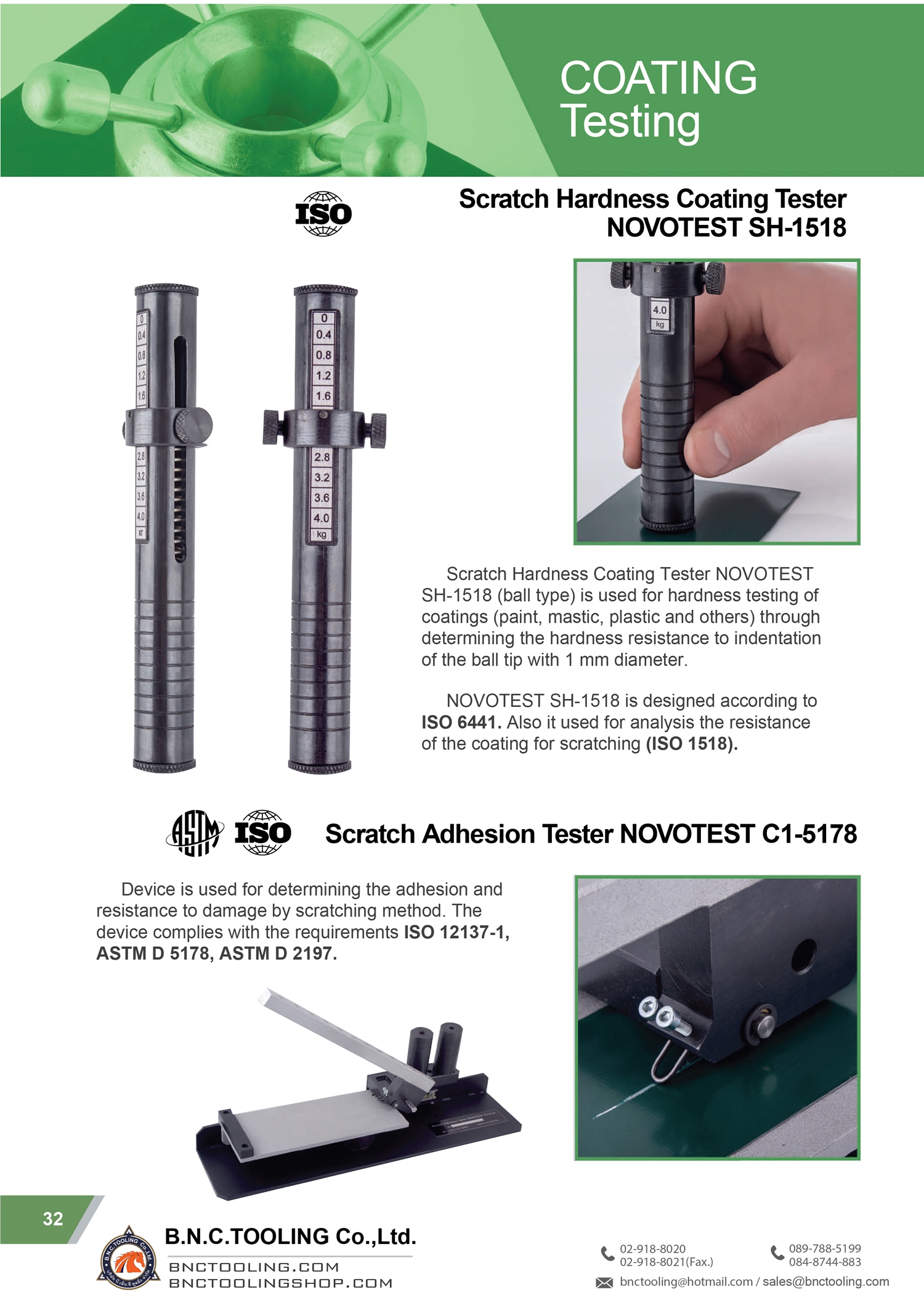 NOVOTEST,Scratch Hardness Coating Tester NOVOTEST, SH-1518