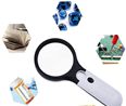 แว่นขยาย Magnifier 3 LED Light, 3X 45X Handheld Magnifier Reading Magnifying Glass illuminated Loupe Lens Super High Clarity Lighted
