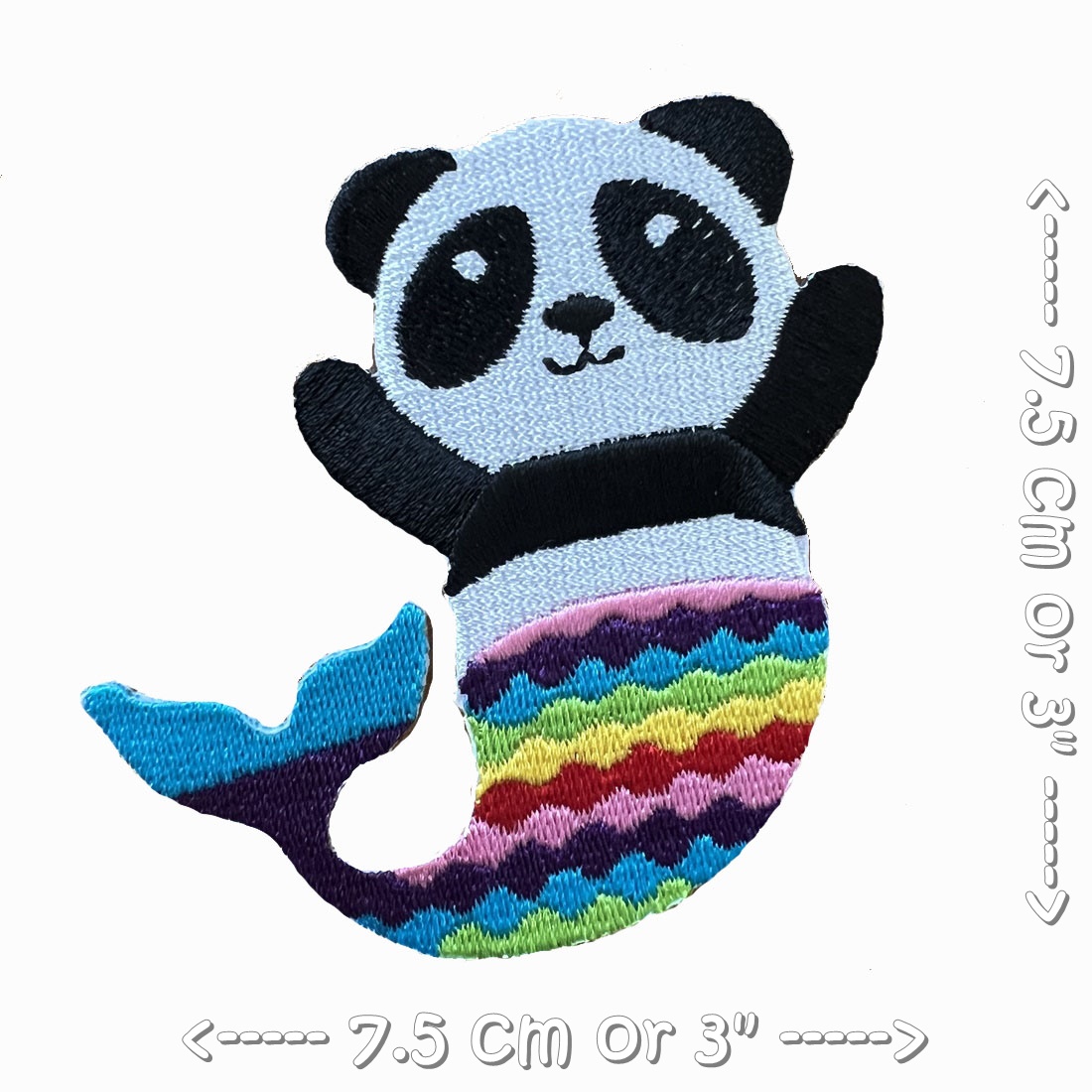 แพนด้า Mermaid การ์ตูน ตัวรีดติดเสื้อ อาร์มรีด อาร์มปัก ตกแต่งเสื้อผ้า หมวก กระเป๋า แจ๊คเก็ตยีนส์ Cute Embroidered Iron on Patch
