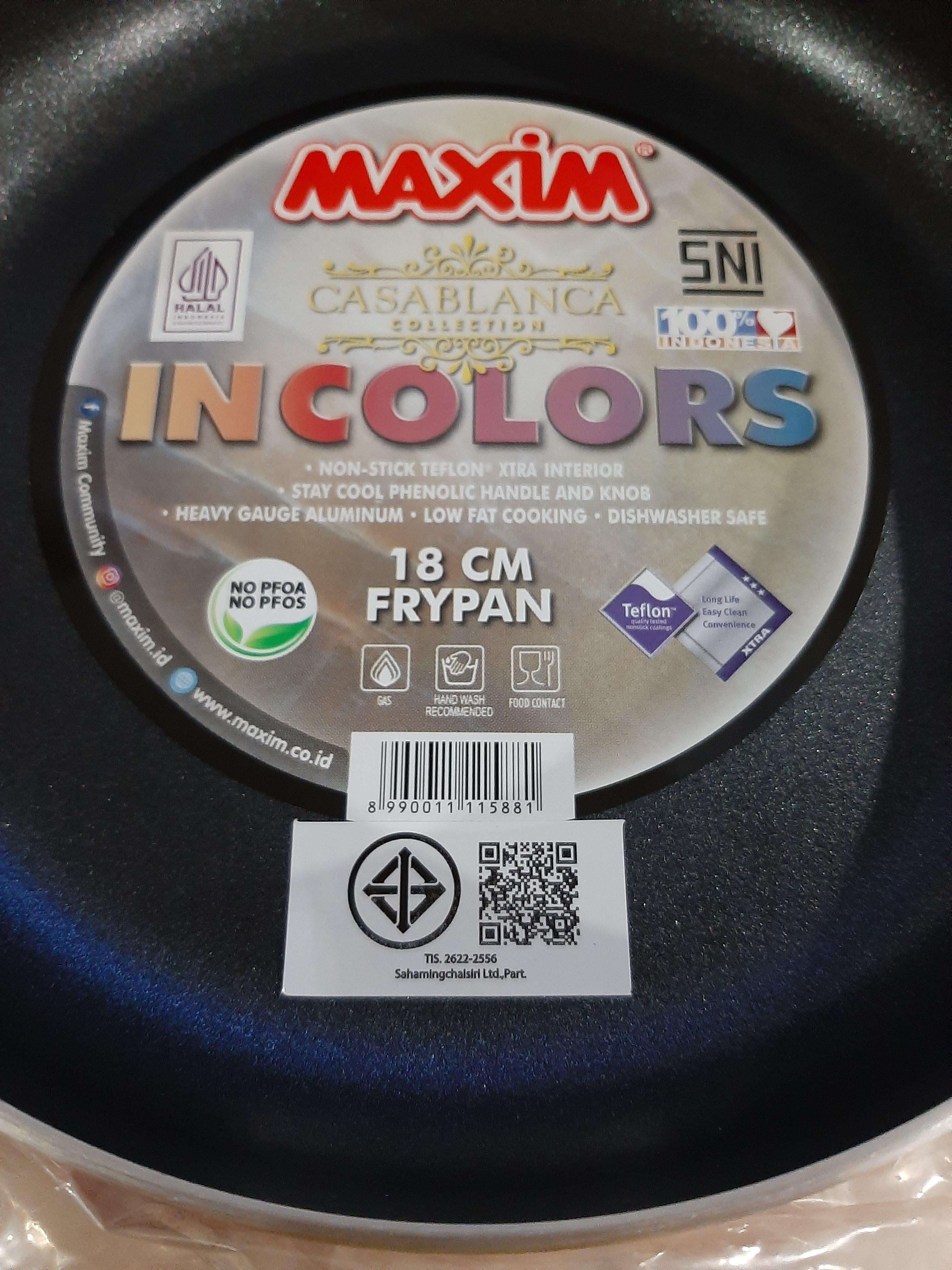 Maxim กระทะด้ามซิลเวอร์ เทปล่อน 18 ซม. (MX-101)