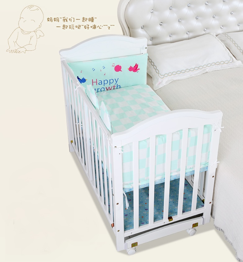 เตียงนอนเด็กไม้สีขาว (WW1) รุ่นอเนกประสงค์ปรับใช้ได้หลายฟังชันก์ B10142