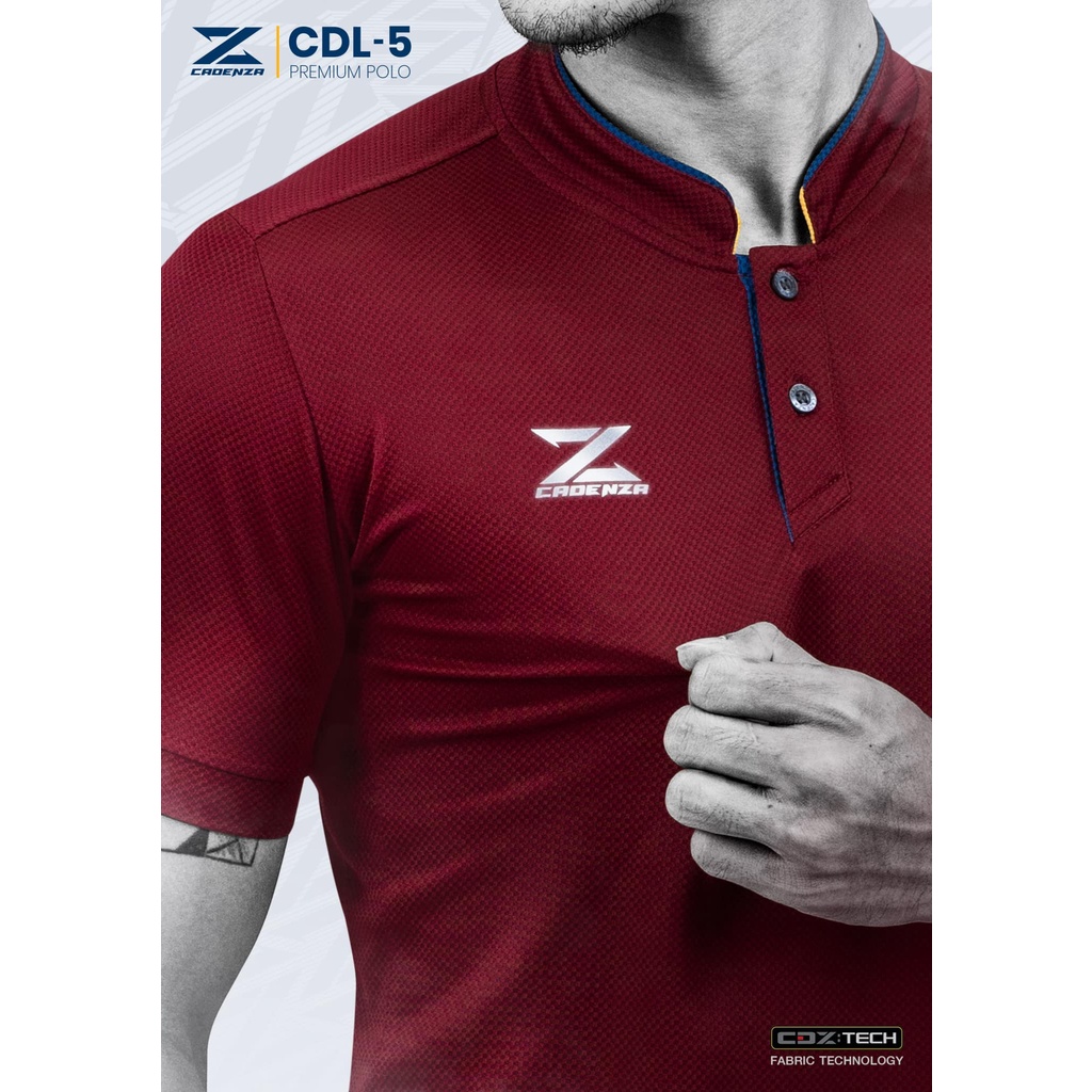 Cadenza เสื้อคอจีนคาเดนซ่า รุ่น CDL-5 สีเลือดหมู/เขียว/ฟ้า/ขาว/เหลือง